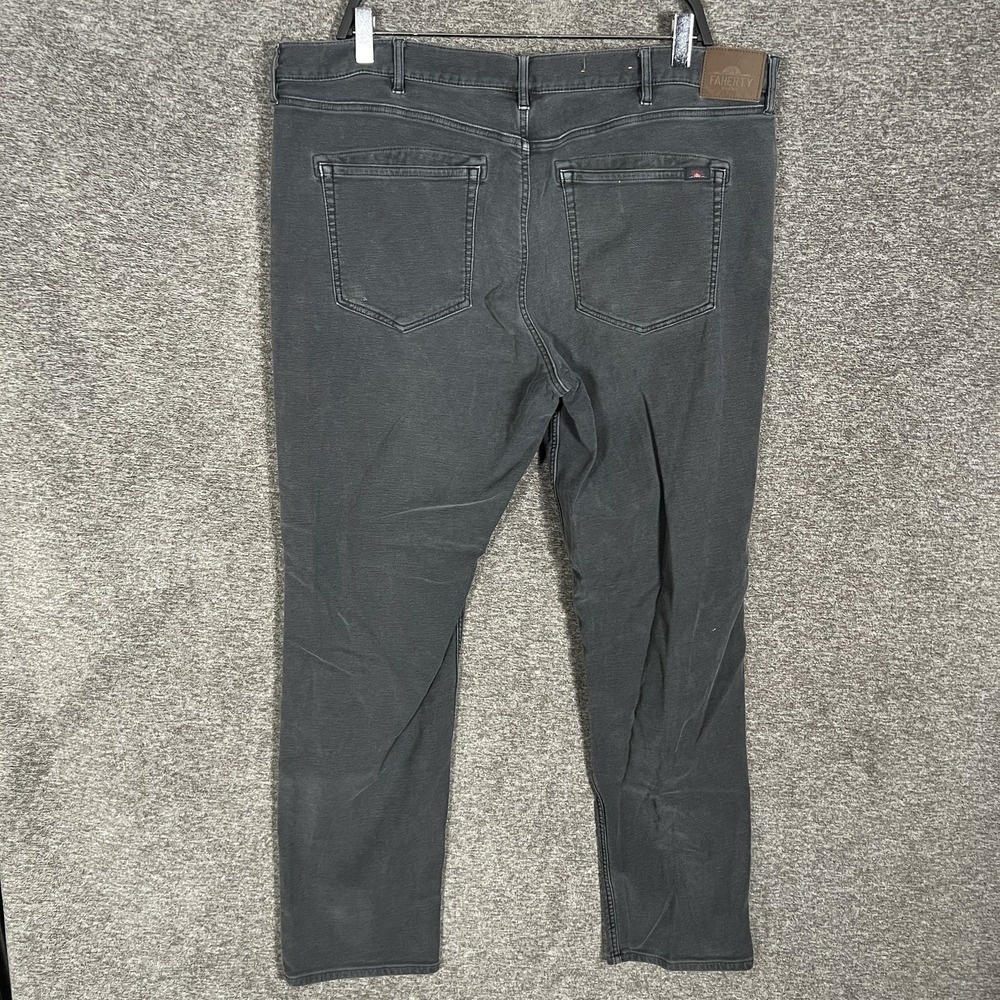Faherty Jeans Mens 40x32 Gray Slim Straight Stretch Denim Charcoal Pants Casual - Picture 6 of 8